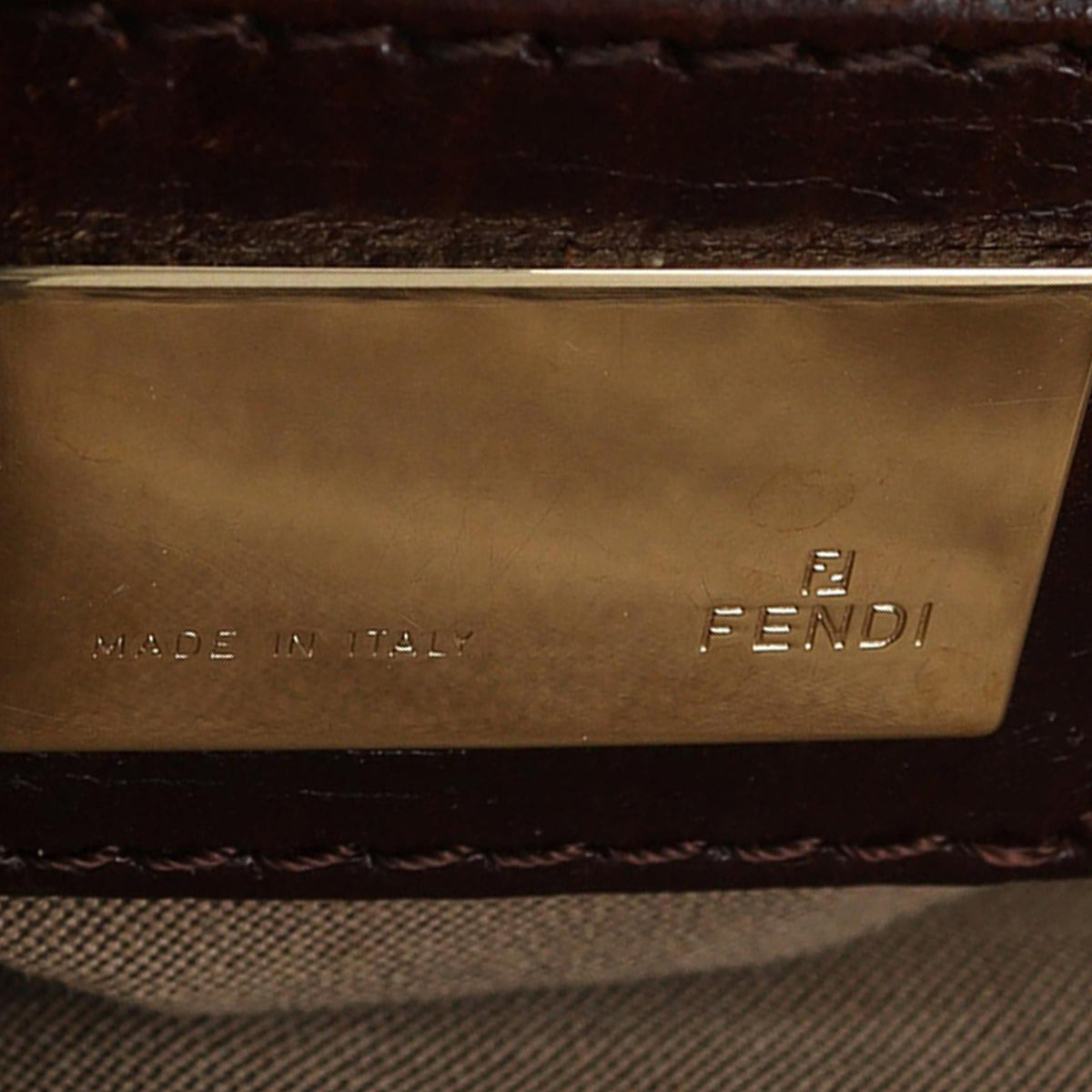 Fendi Leather Trimmed Zucchino Canvas Tote
