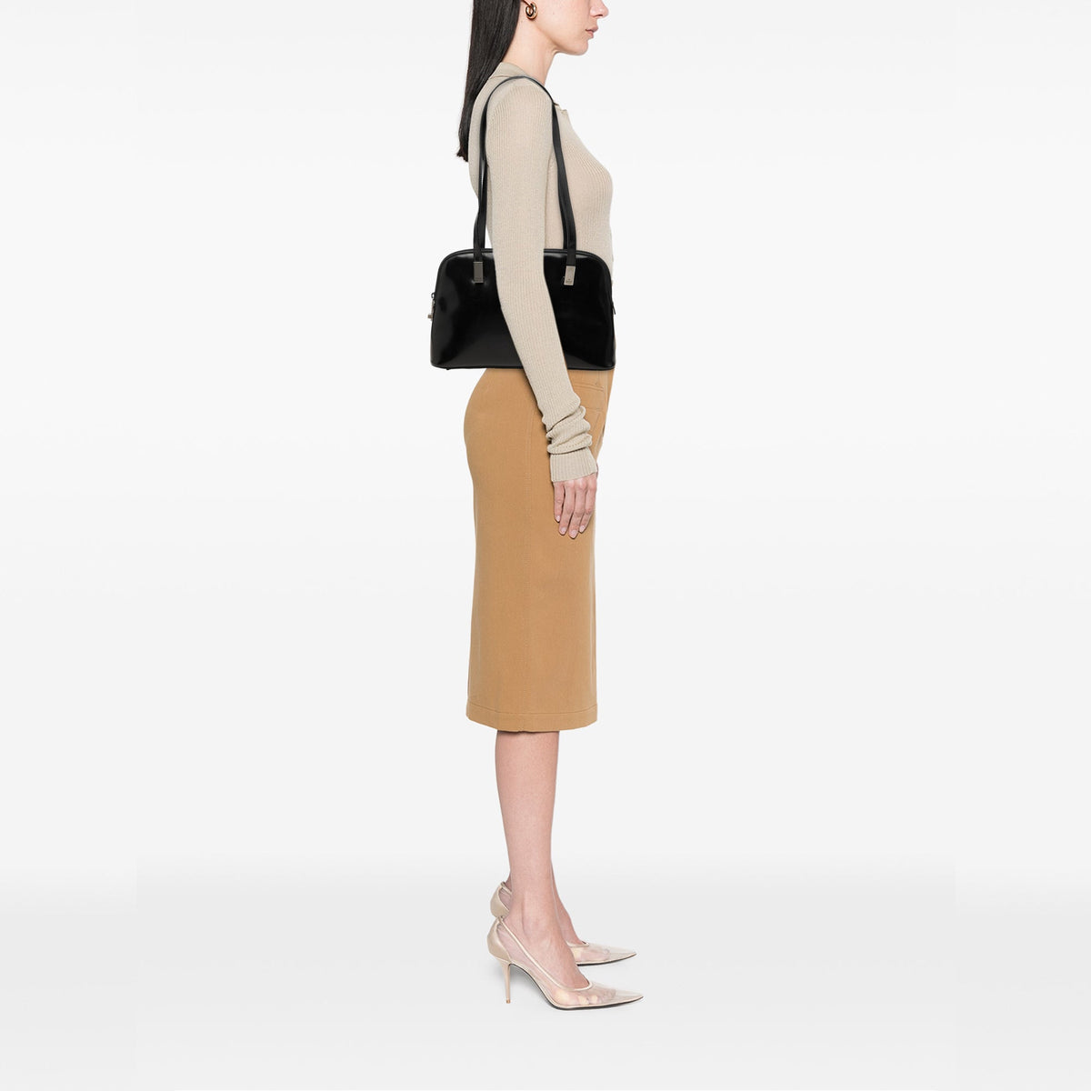 Gucci Patent Shoulder Bag — Black