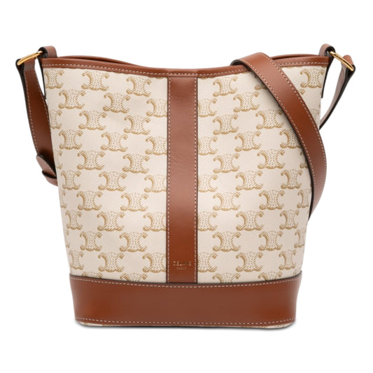Celine Small Triomphe Coated Canvas Bucket Bag