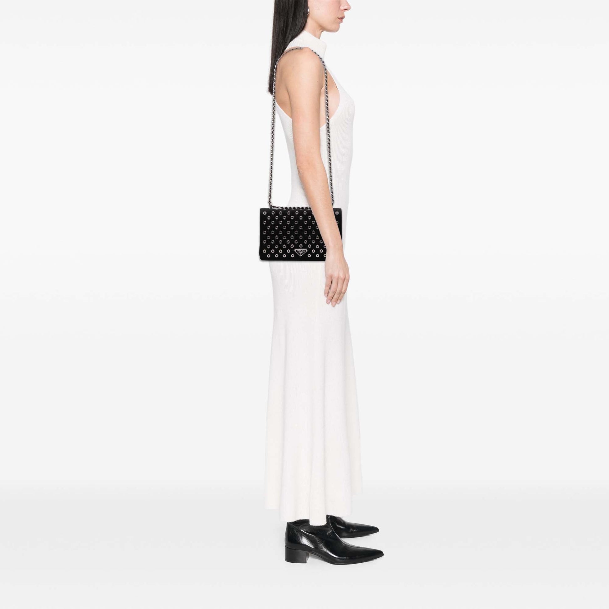 Prada Tessuto Grommet Crossbody