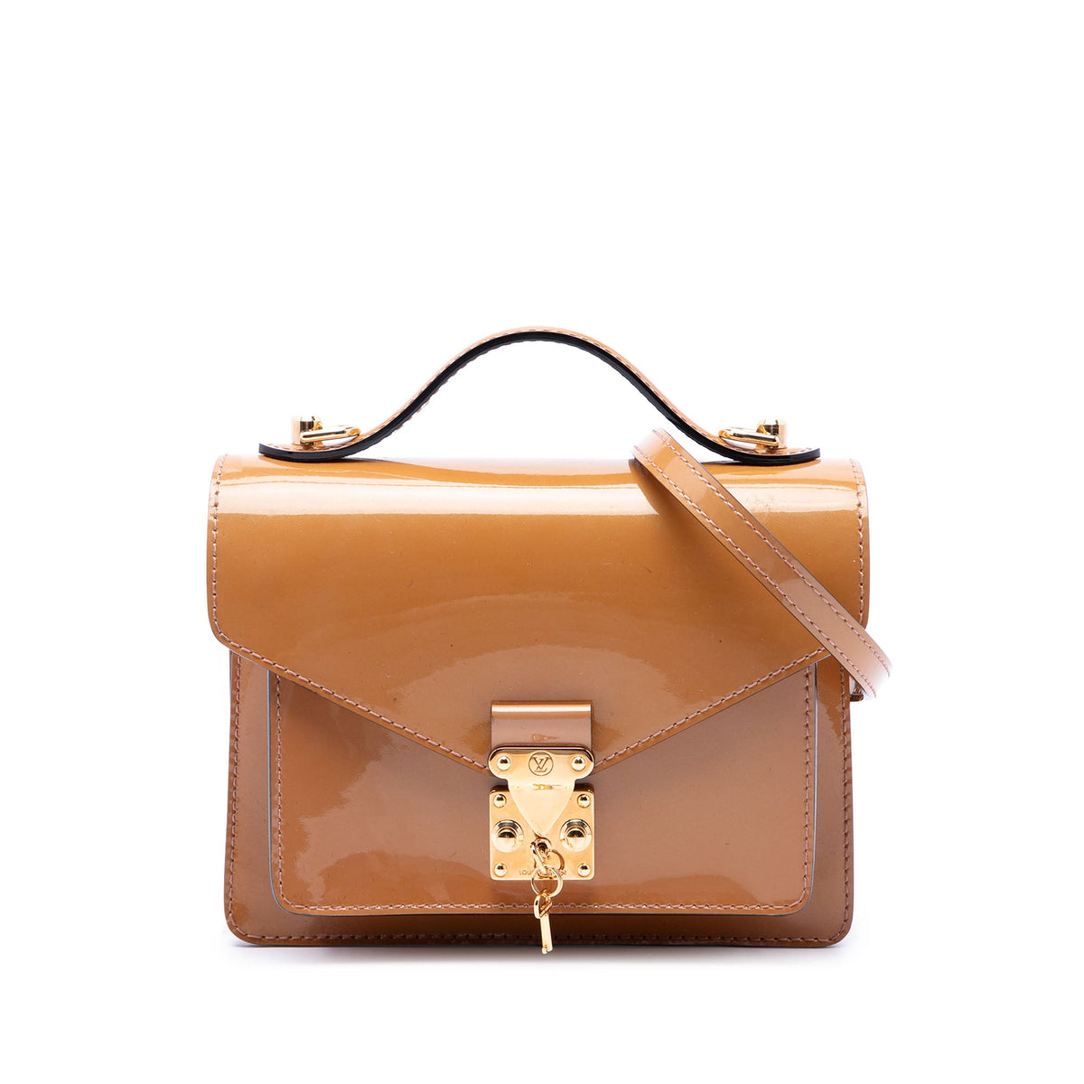 Louis Vuitton Monogram Vernis Monceau BB — Beige