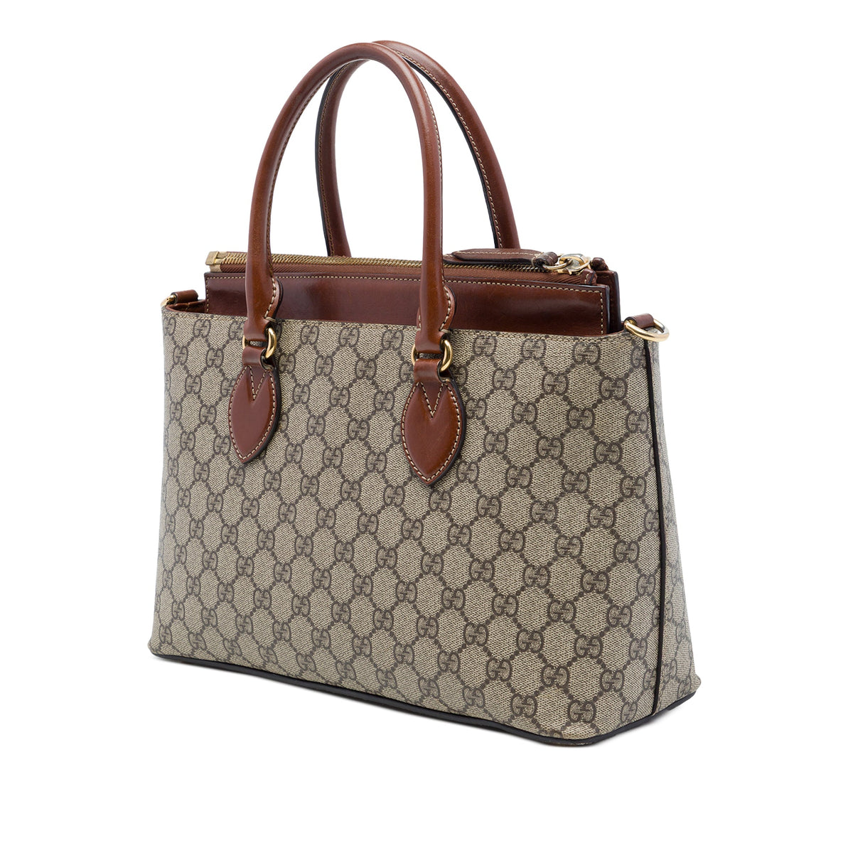 Gucci GG Supreme Linea A Satchel — Beige