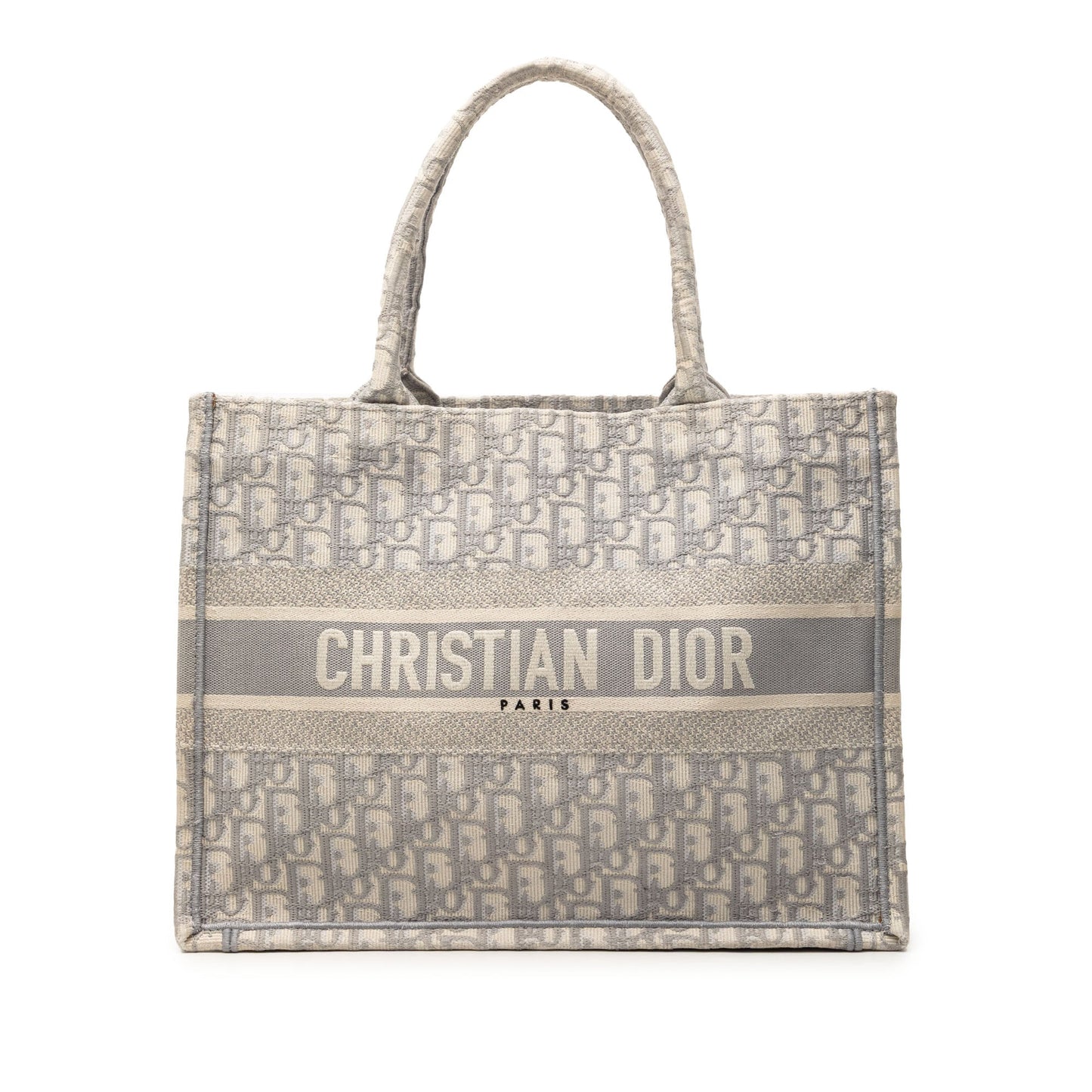 Medium Oblique Embroidered Canvas Book Tote