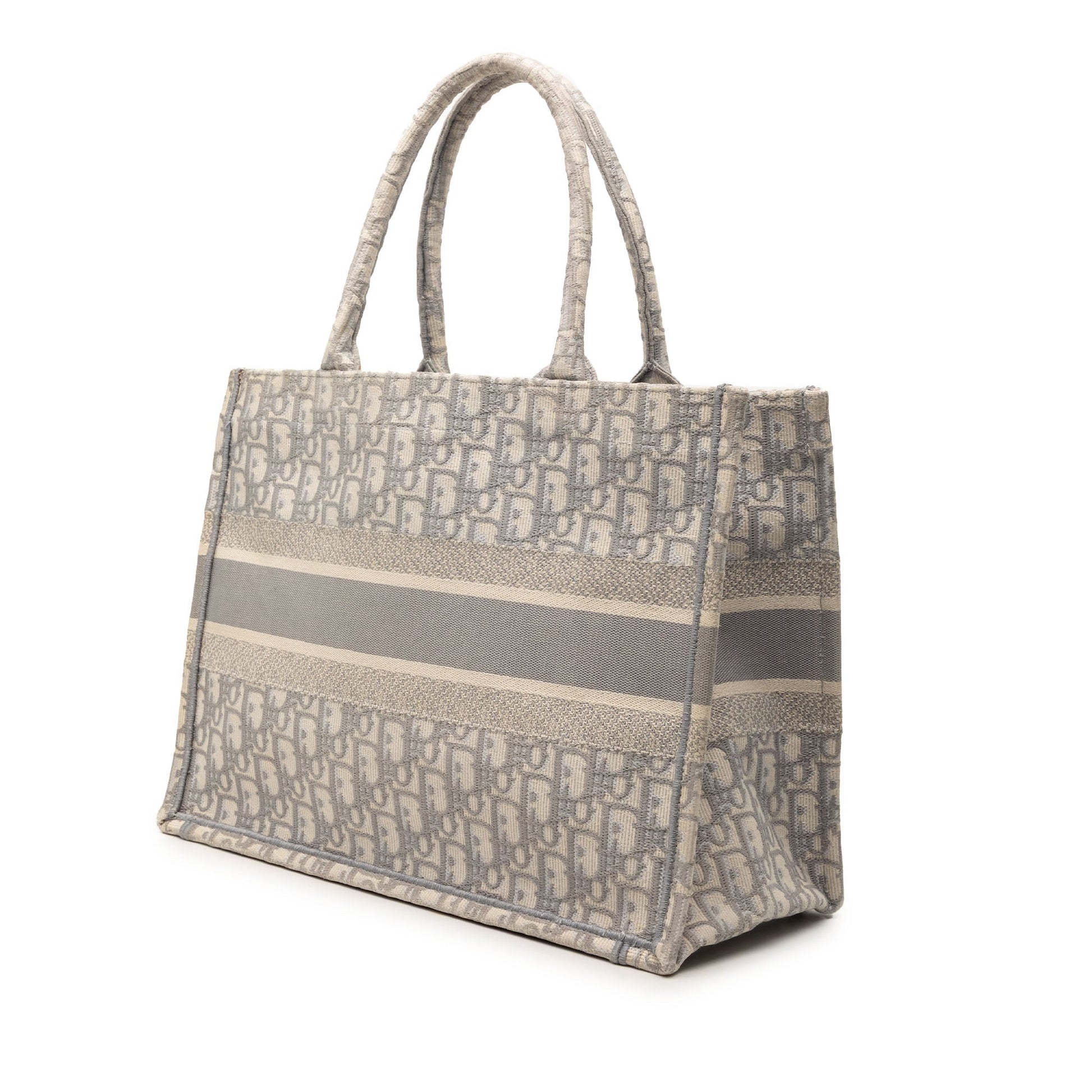 Medium Oblique Embroidered Canvas Book Tote
