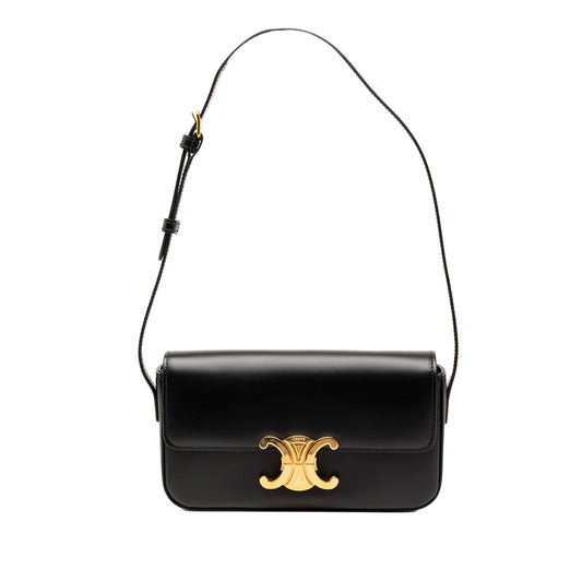 Celine Shiny Calfskin Triomphe Claude Shoulder Bag