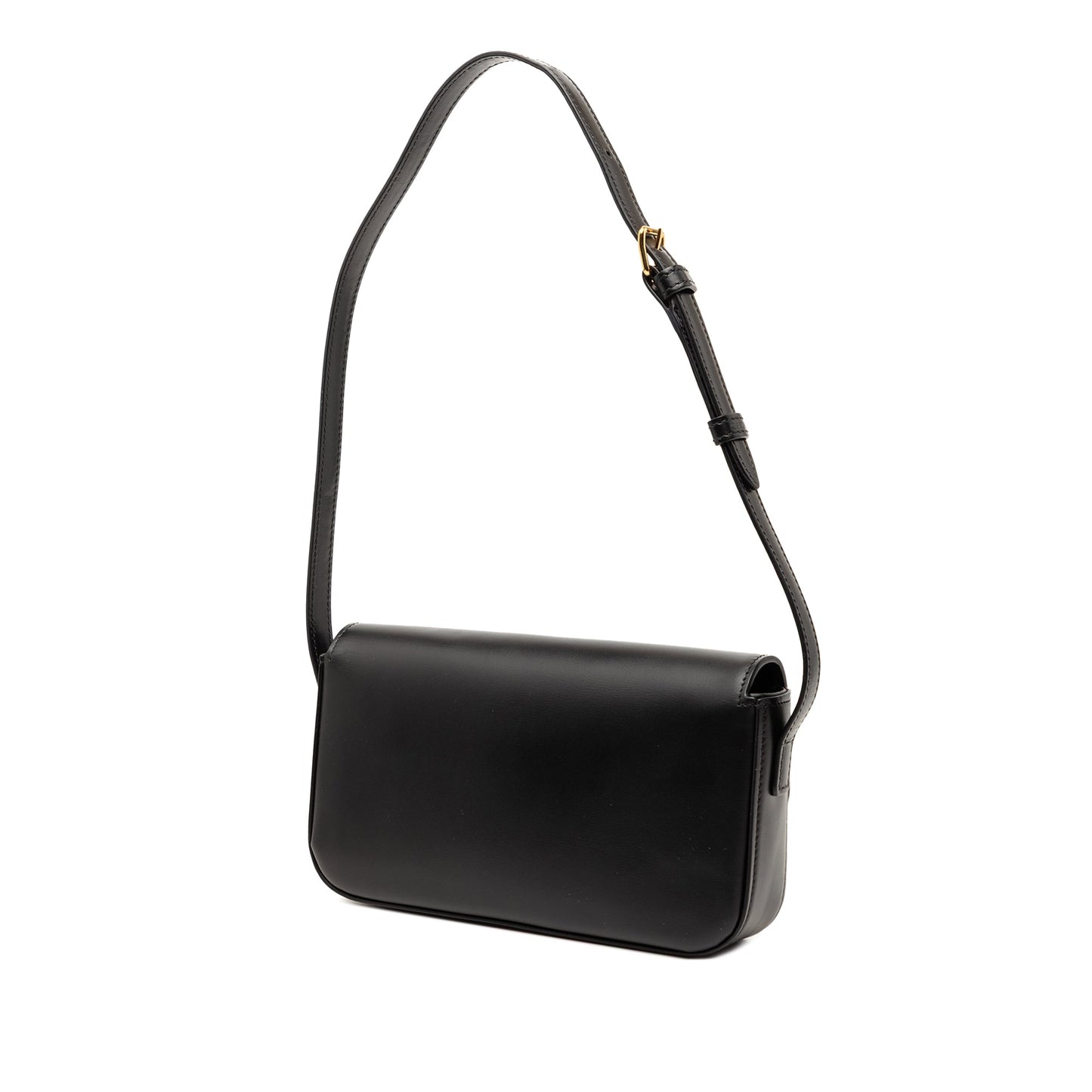 Celine Shiny Calfskin Triomphe Claude Shoulder Bag