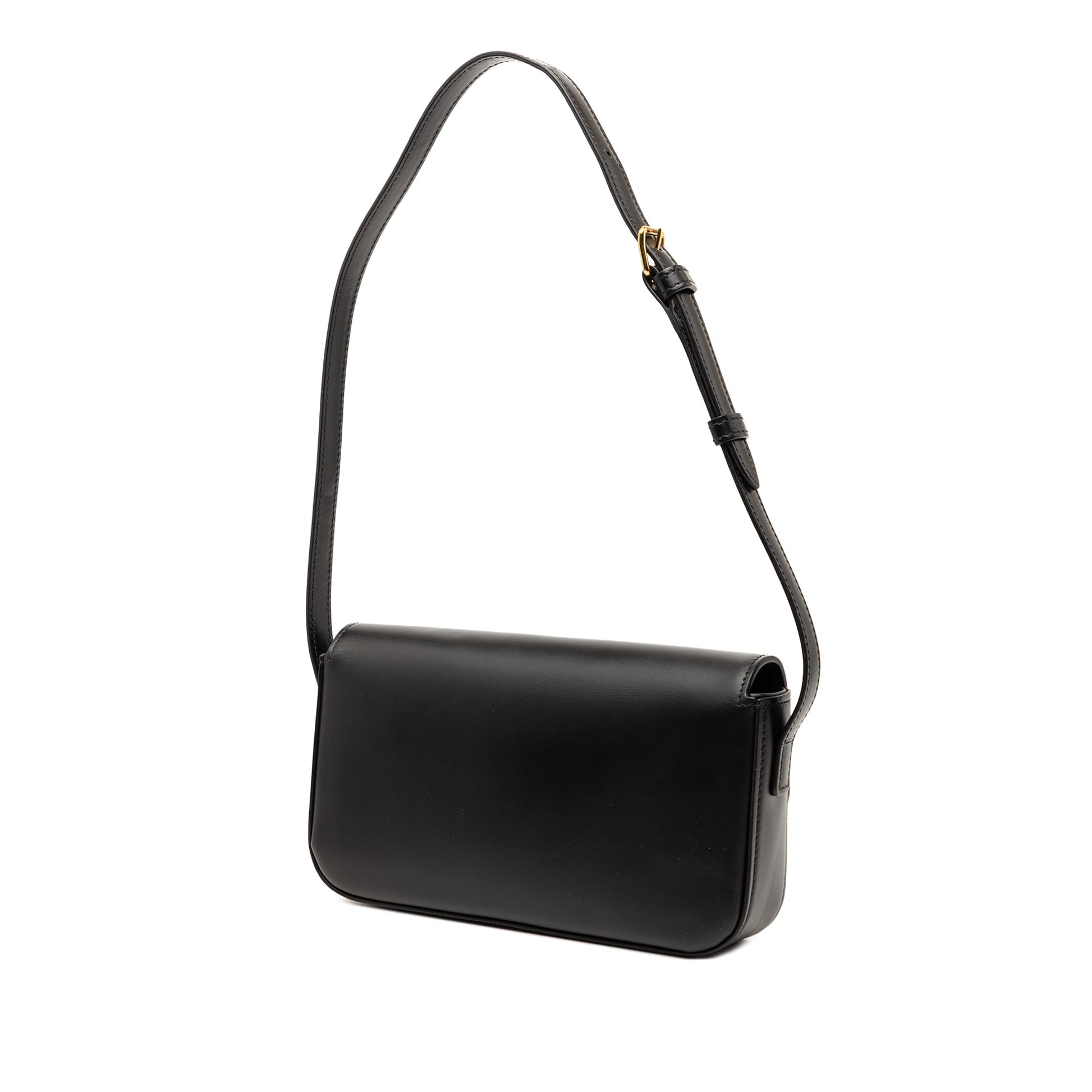 Celine Shiny Calfskin Triomphe Claude Shoulder Bag