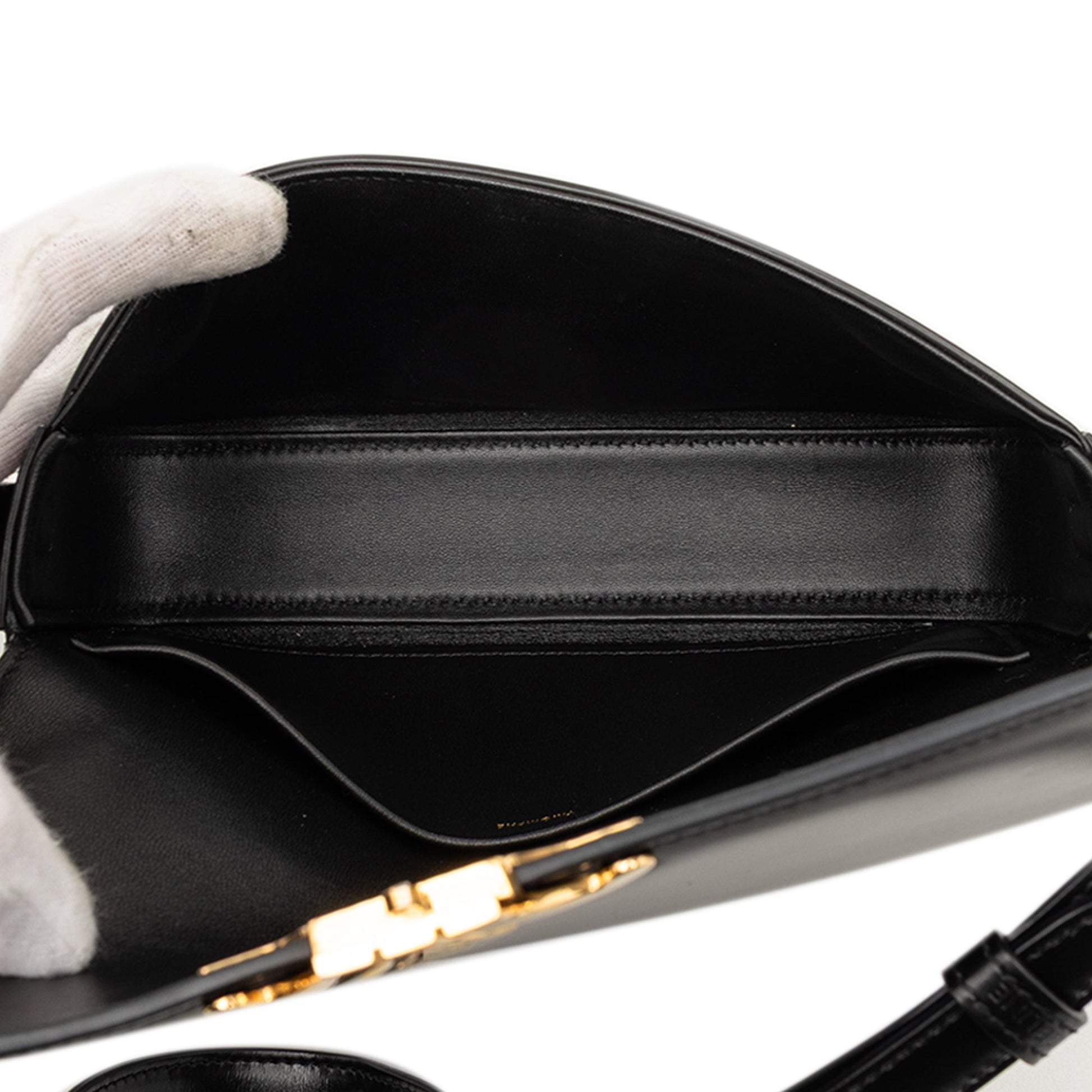 Celine Shiny Calfskin Triomphe Claude Shoulder Bag