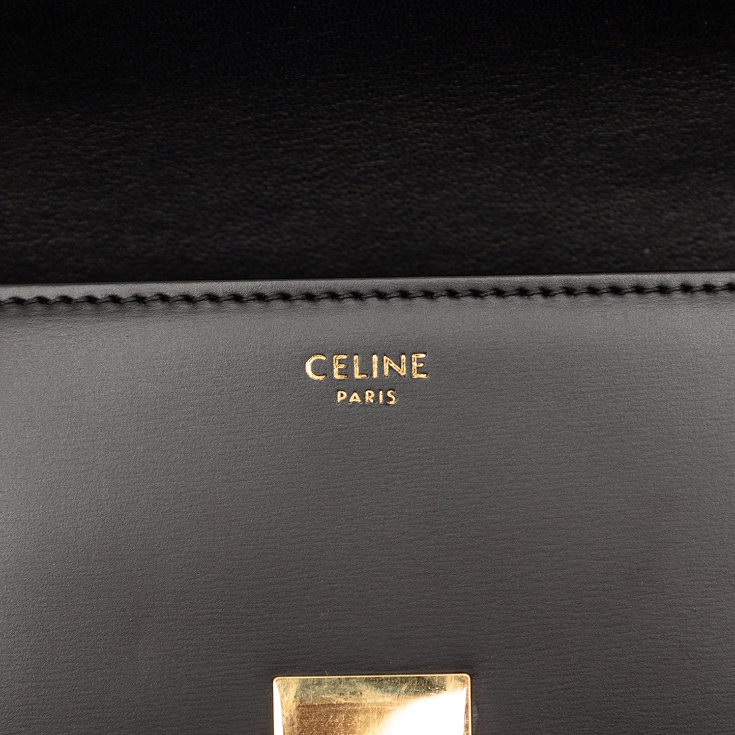 Celine Shiny Calfskin Triomphe Claude Shoulder Bag
