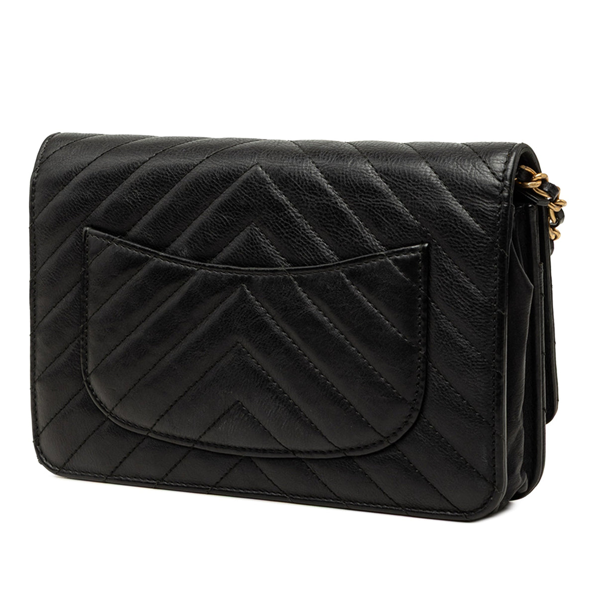 Chanel CC Chevron Calfskin Wallet On Chain