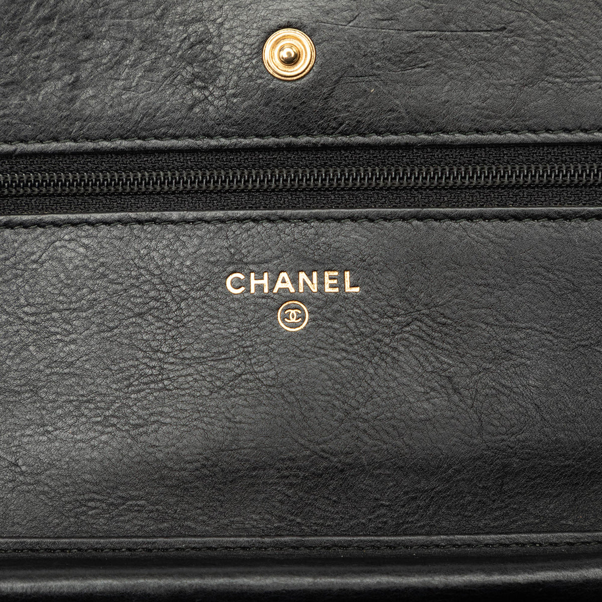 Chanel CC Chevron Calfskin Wallet On Chain