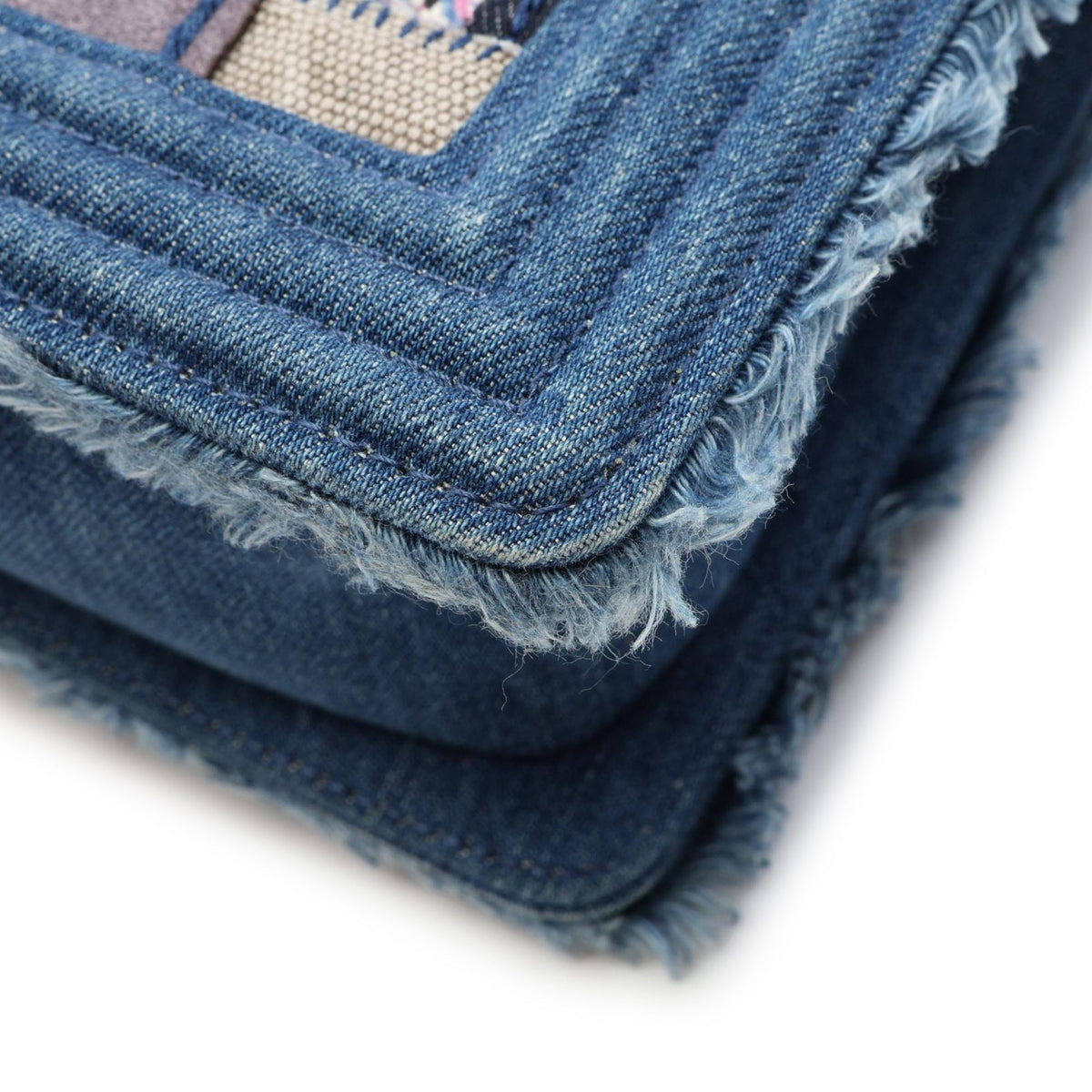 Chanel Old Medium Denim Patchwork Boy Bag
