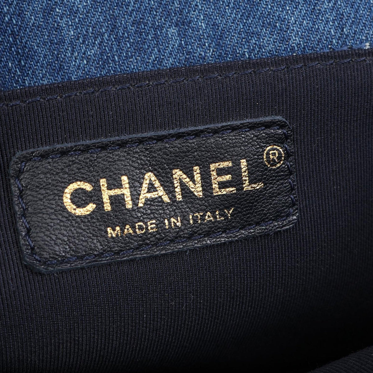 Chanel Old Medium Denim Patchwork Boy Bag