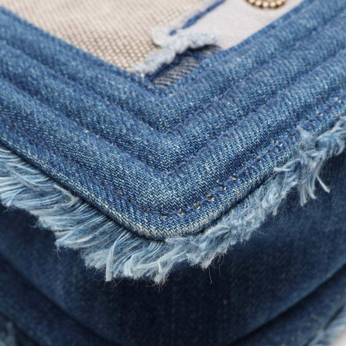 Chanel Old Medium Denim Patchwork Boy Bag