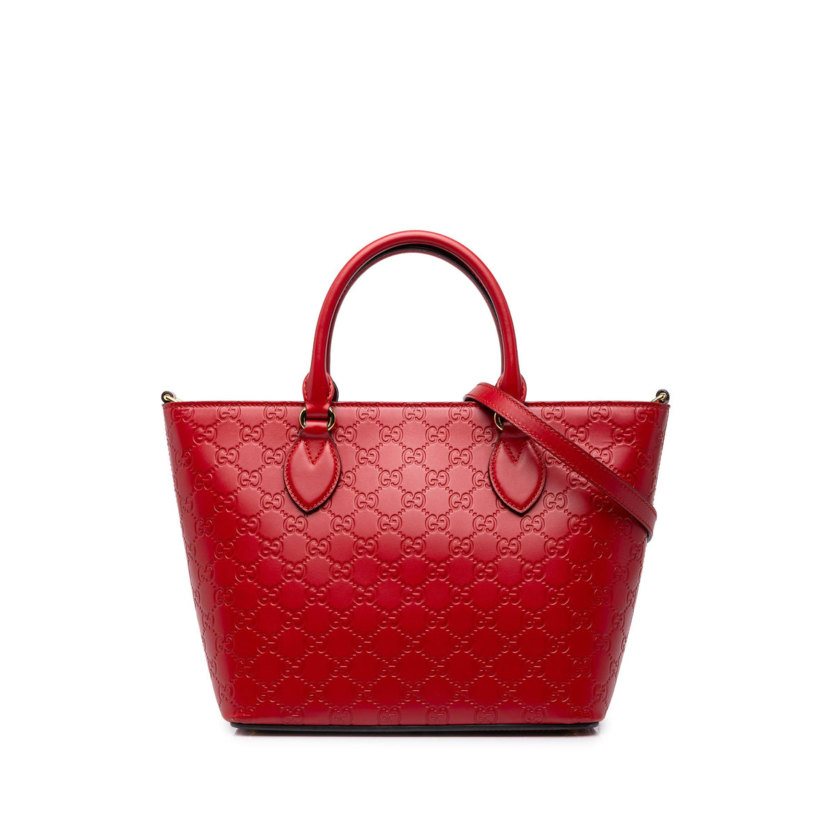 Gucci Small Guccissima Convertible Tote — Red