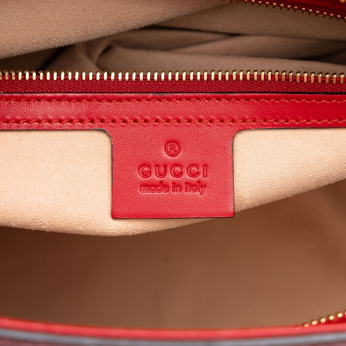 Gucci Small Guccissima Convertible Tote — Red