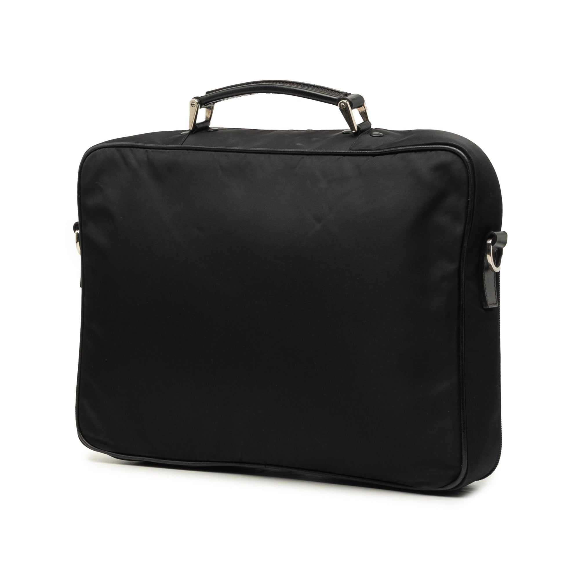 Prada Saffiano Trimmed Tessuto Business Bag