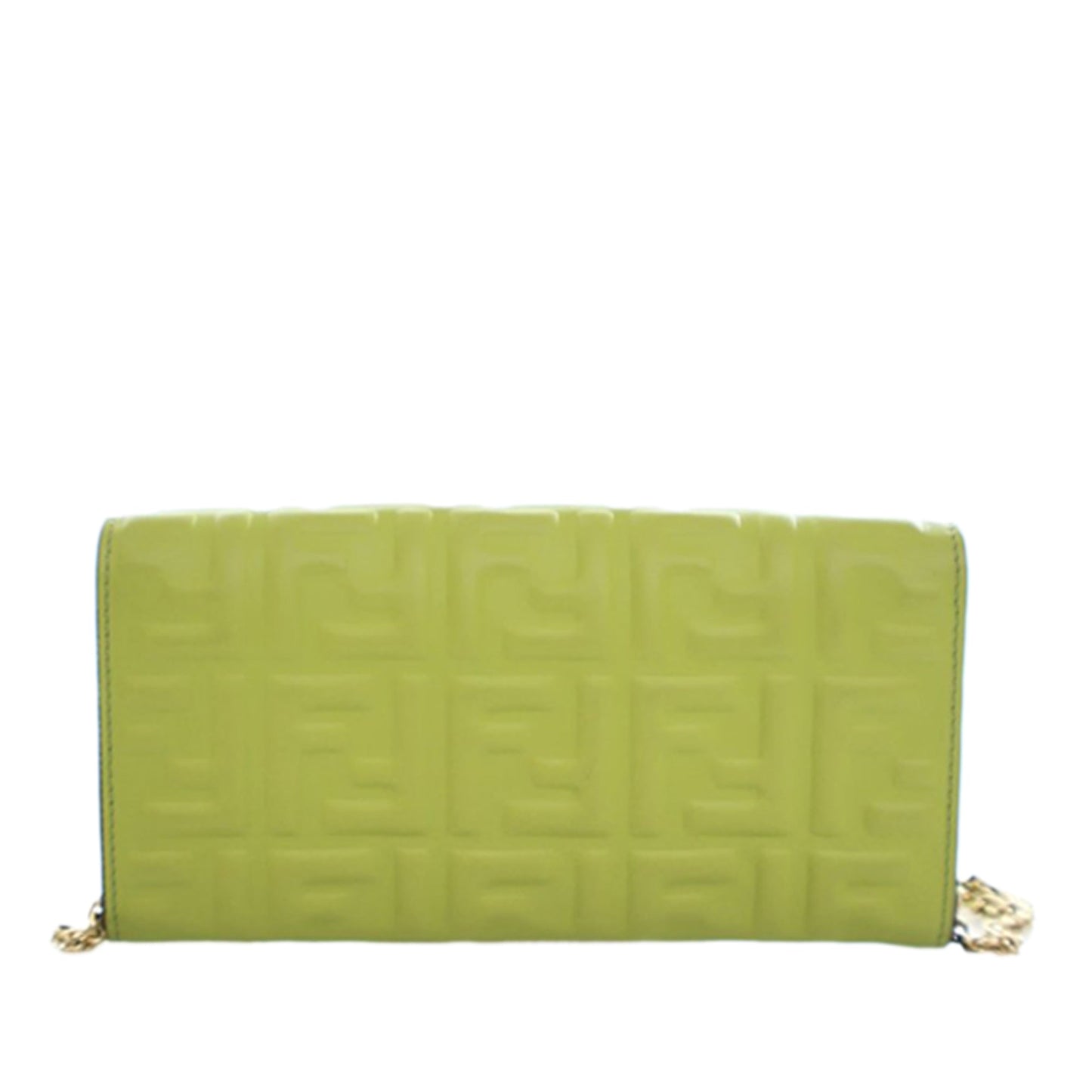Fendi Zucca Embossed Nappa Baguette Continental Wallet With Chain