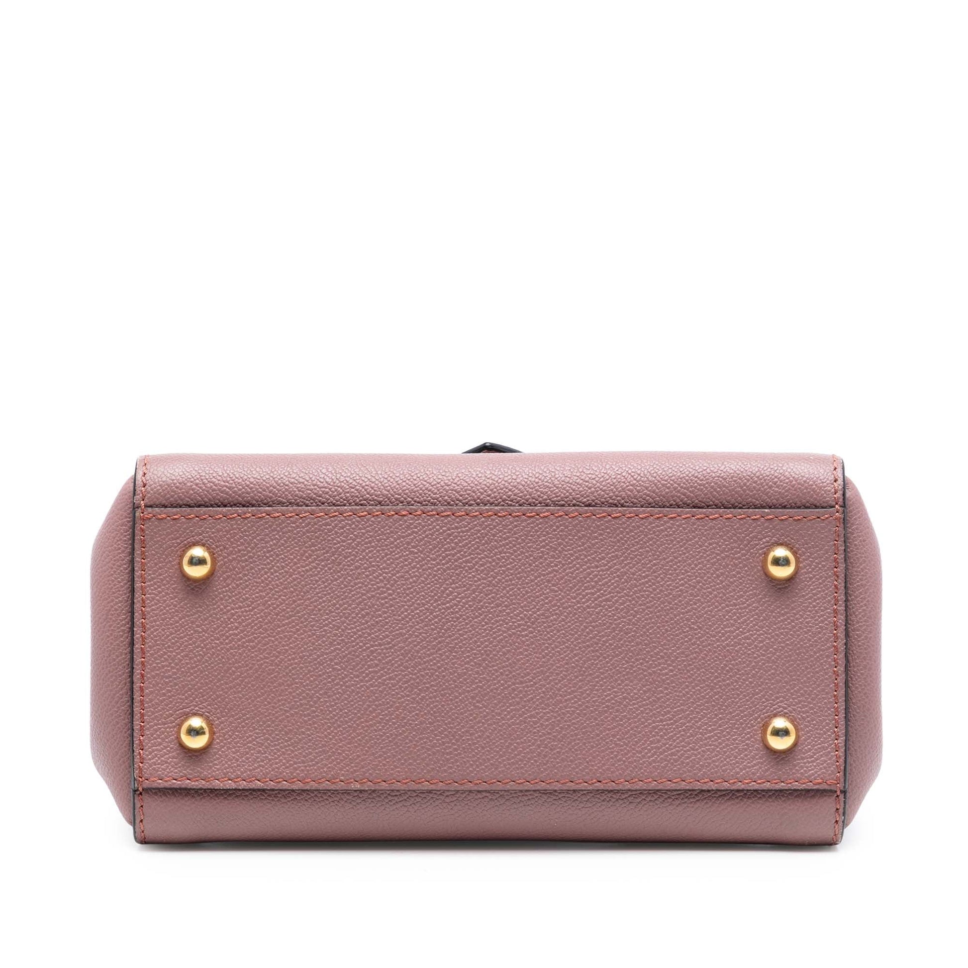 Burberry Small Grained Leather Buckle Tote