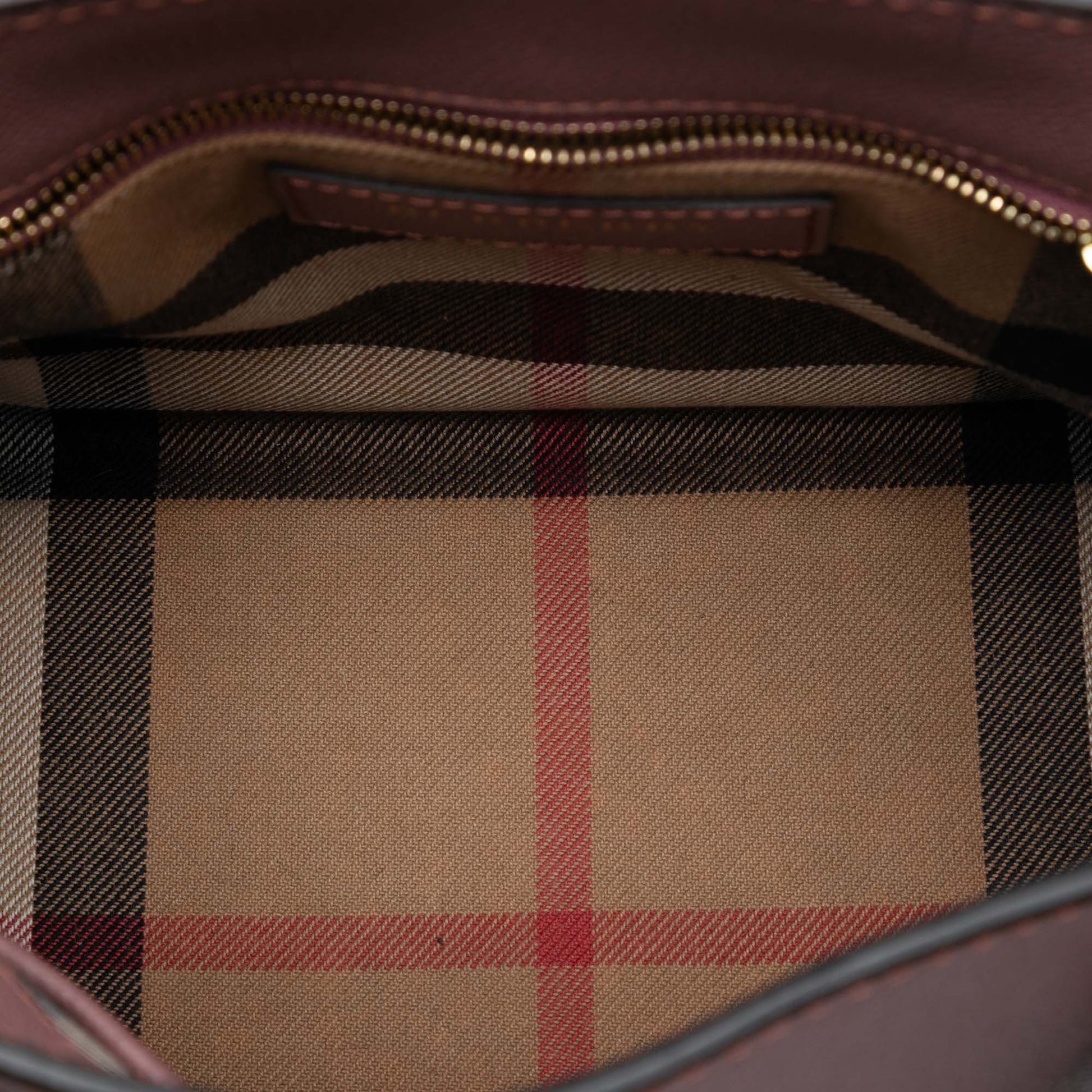 Burberry Small Grained Leather Buckle Tote