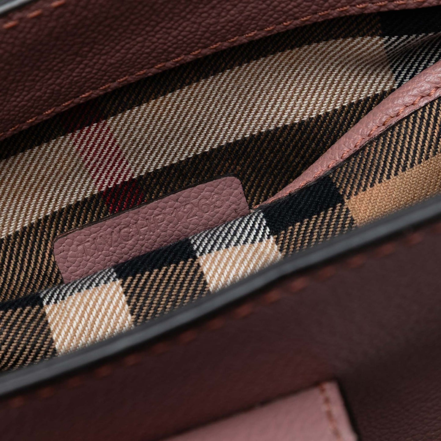 Burberry Small Grained Leather Buckle Tote