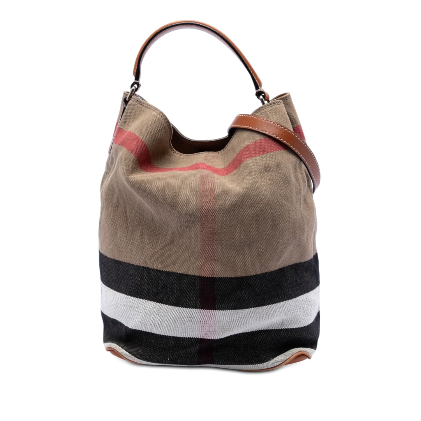Burberry Medium Mega Check Canvas Ashby Bucket Bag