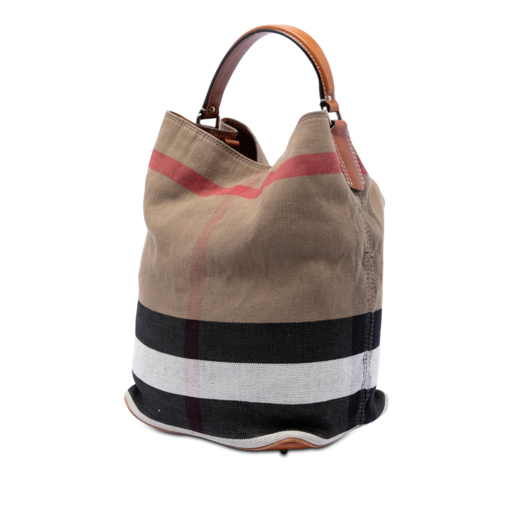 Burberry Medium Mega Check Canvas Ashby Bucket Bag