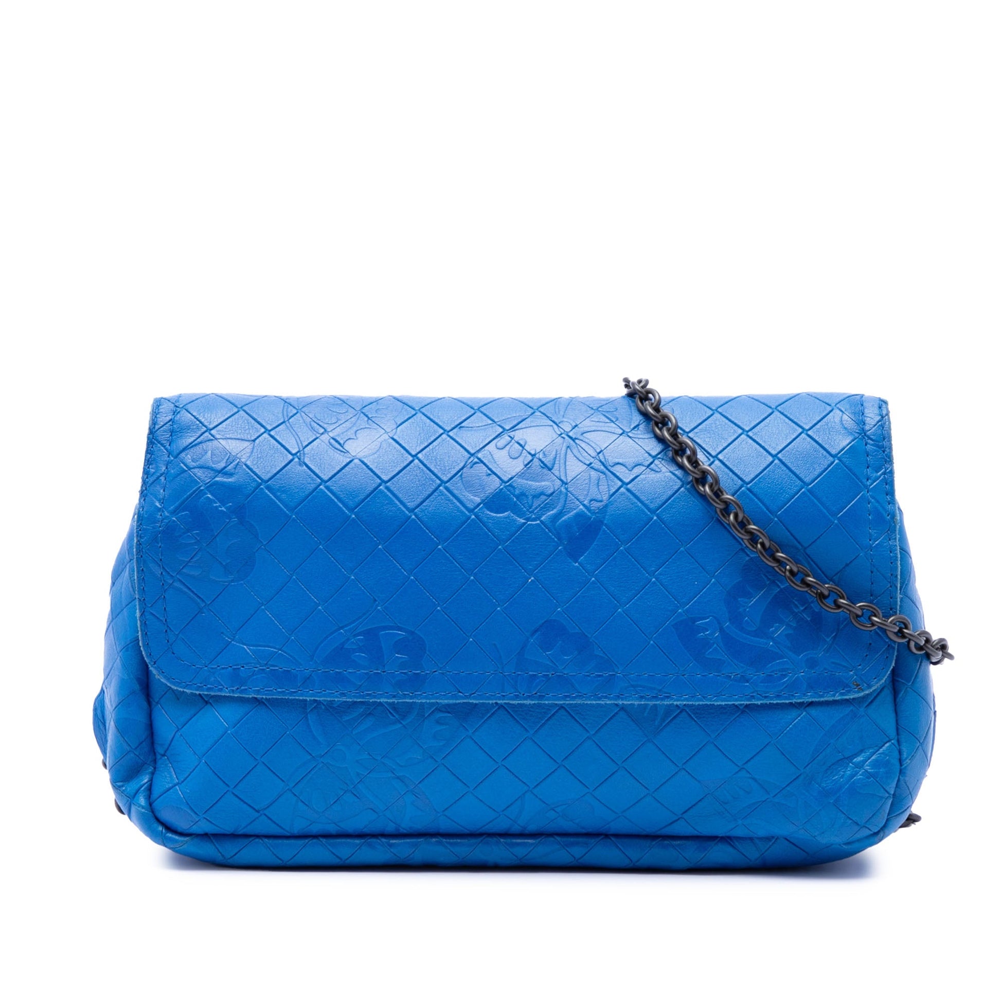 Bottega Veneta Small Calfskin Intrecciomirage Embossed Butterfly Chain Crossbody