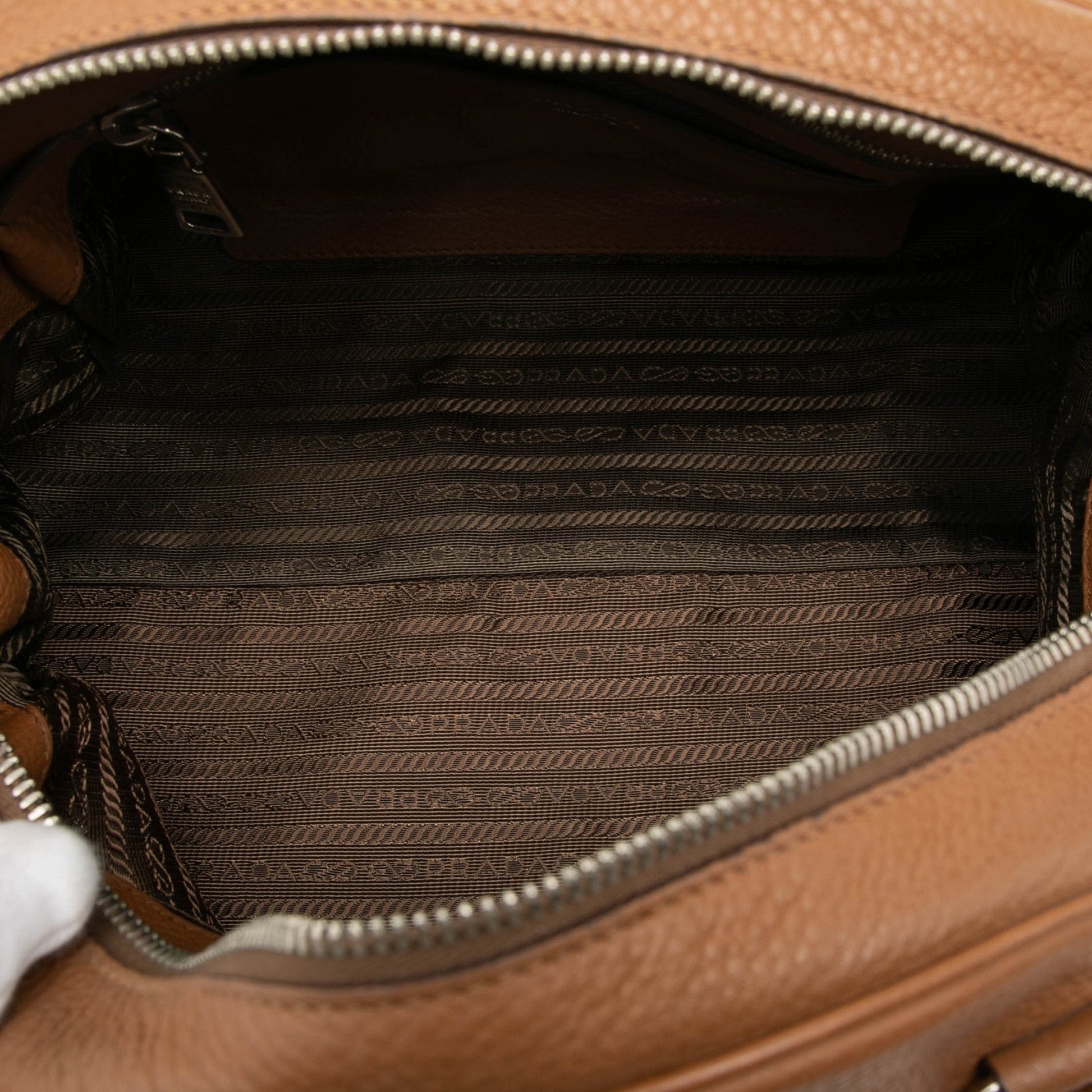 Prada Vitello Daino Dome Convertible Bowling Bag