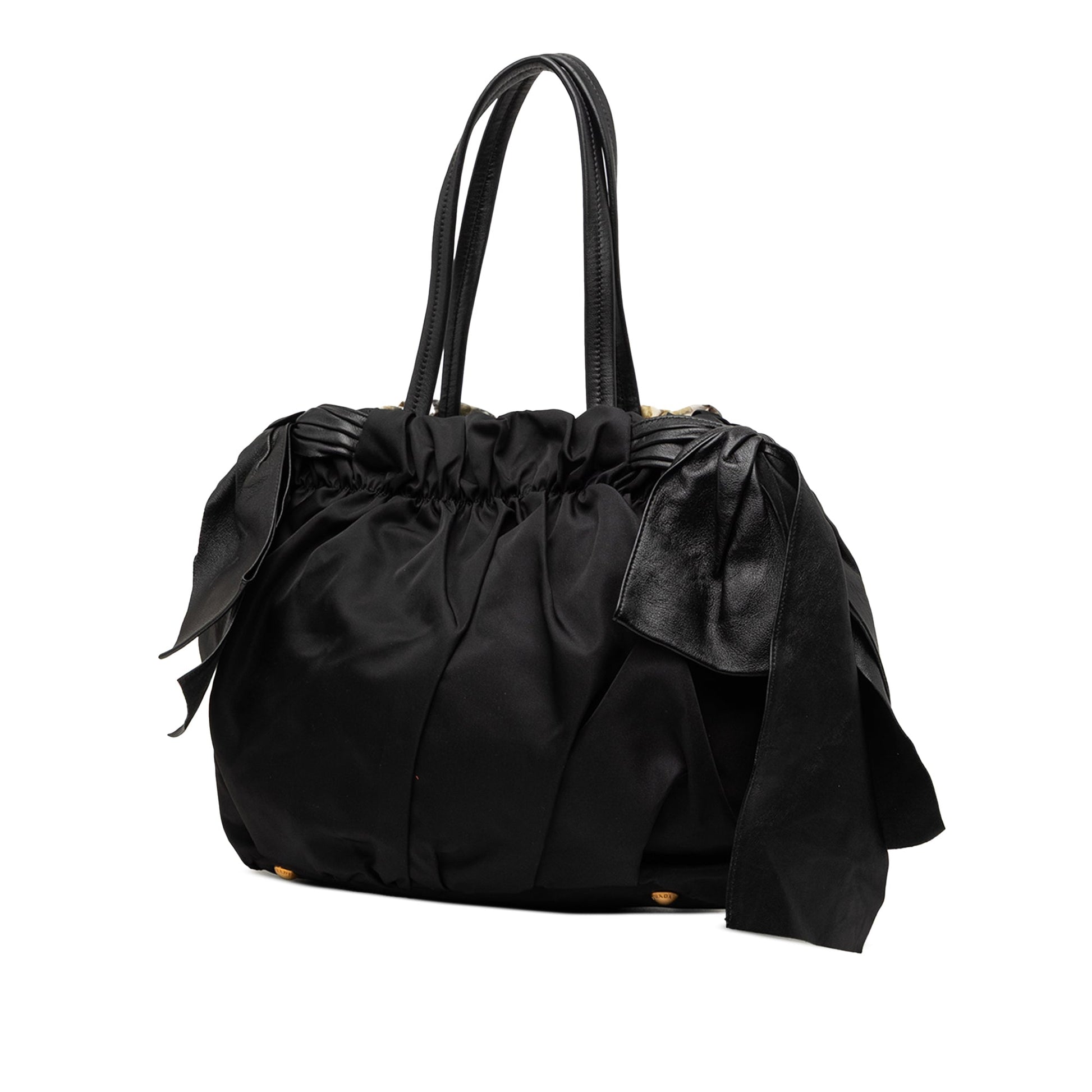 Prada Tessuto Python Print Bow Satchel