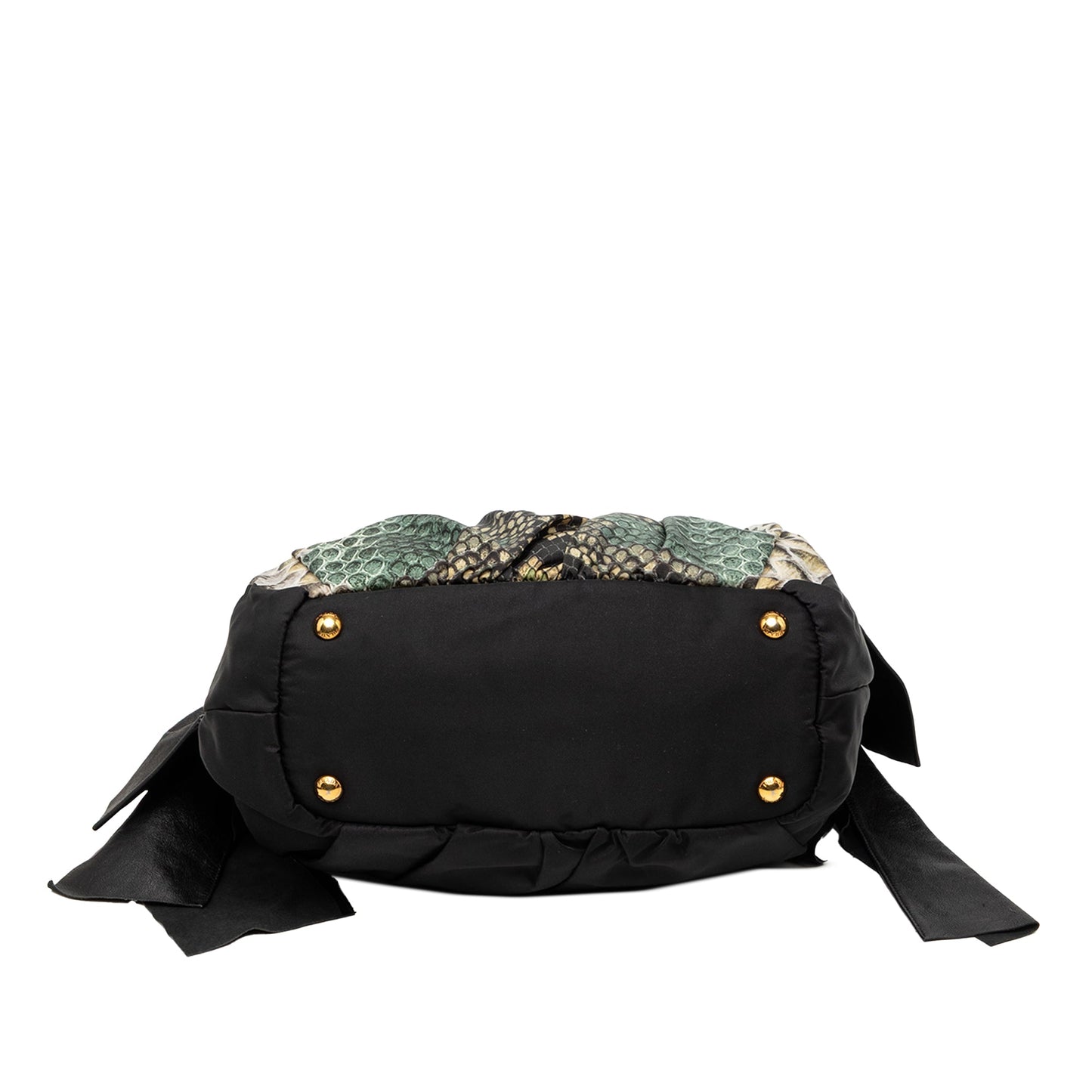 Prada Tessuto Python Print Bow Satchel