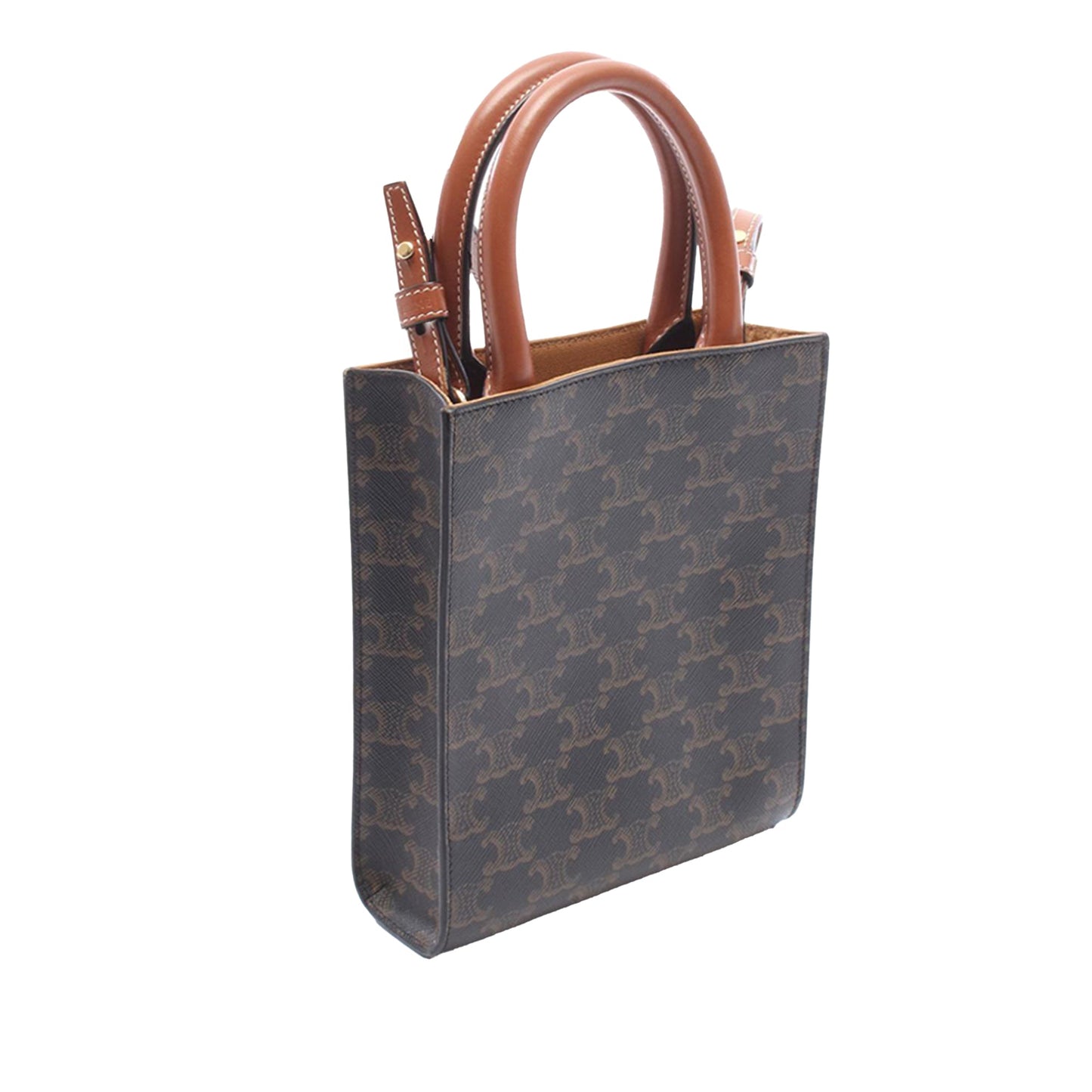 Celine Mini Triomphe Coated Canvas Vertical Cabas Satchel