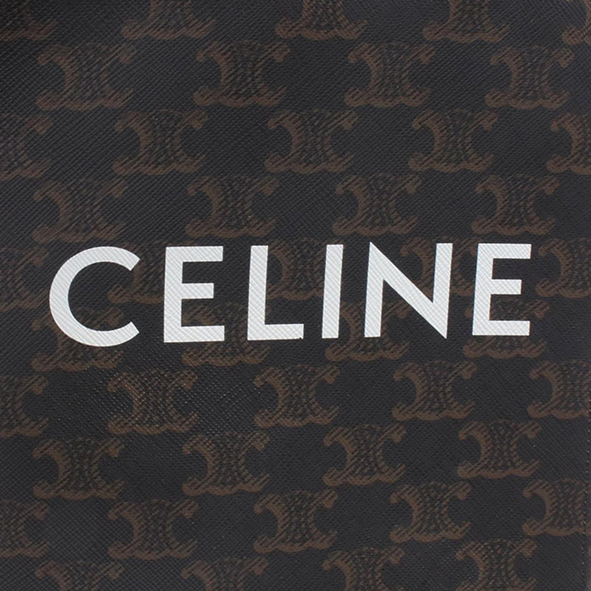 Celine Mini Triomphe Coated Canvas Vertical Cabas Satchel