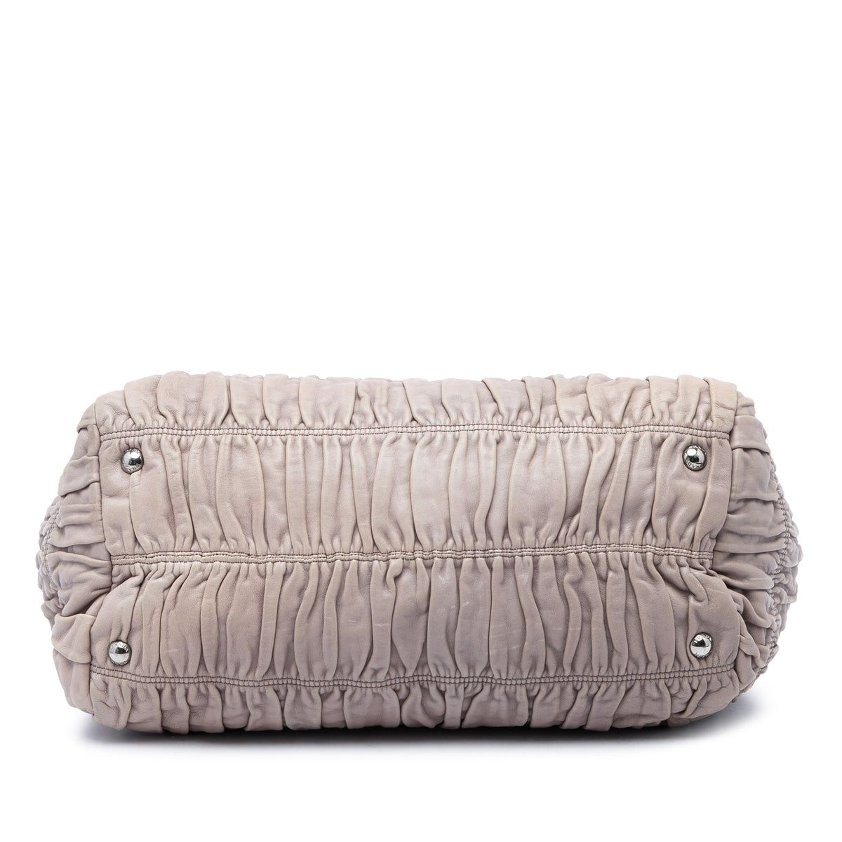 Prada Nappa Gaufre Double Zip Satchel — Beige