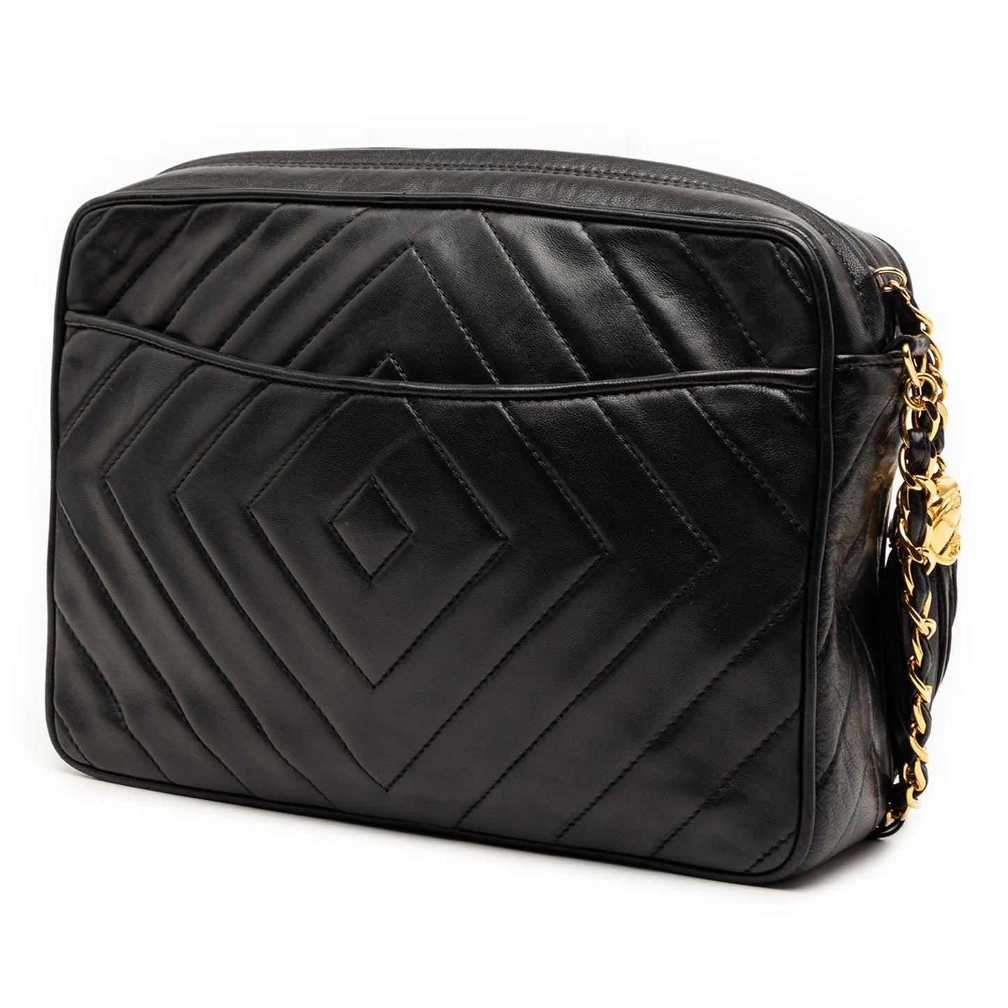 CC Diamond Quilted Lambskin Tassel Camera Bag
