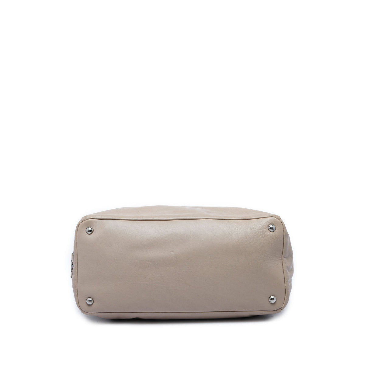 Prada Calfskin Front Pocket Satchel — Beige