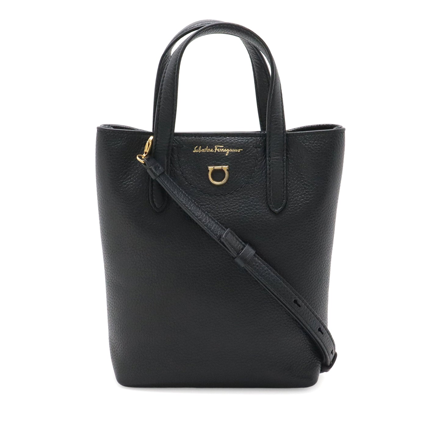 Ferragamo Mini Tumbled Calfskin Gancini Tote