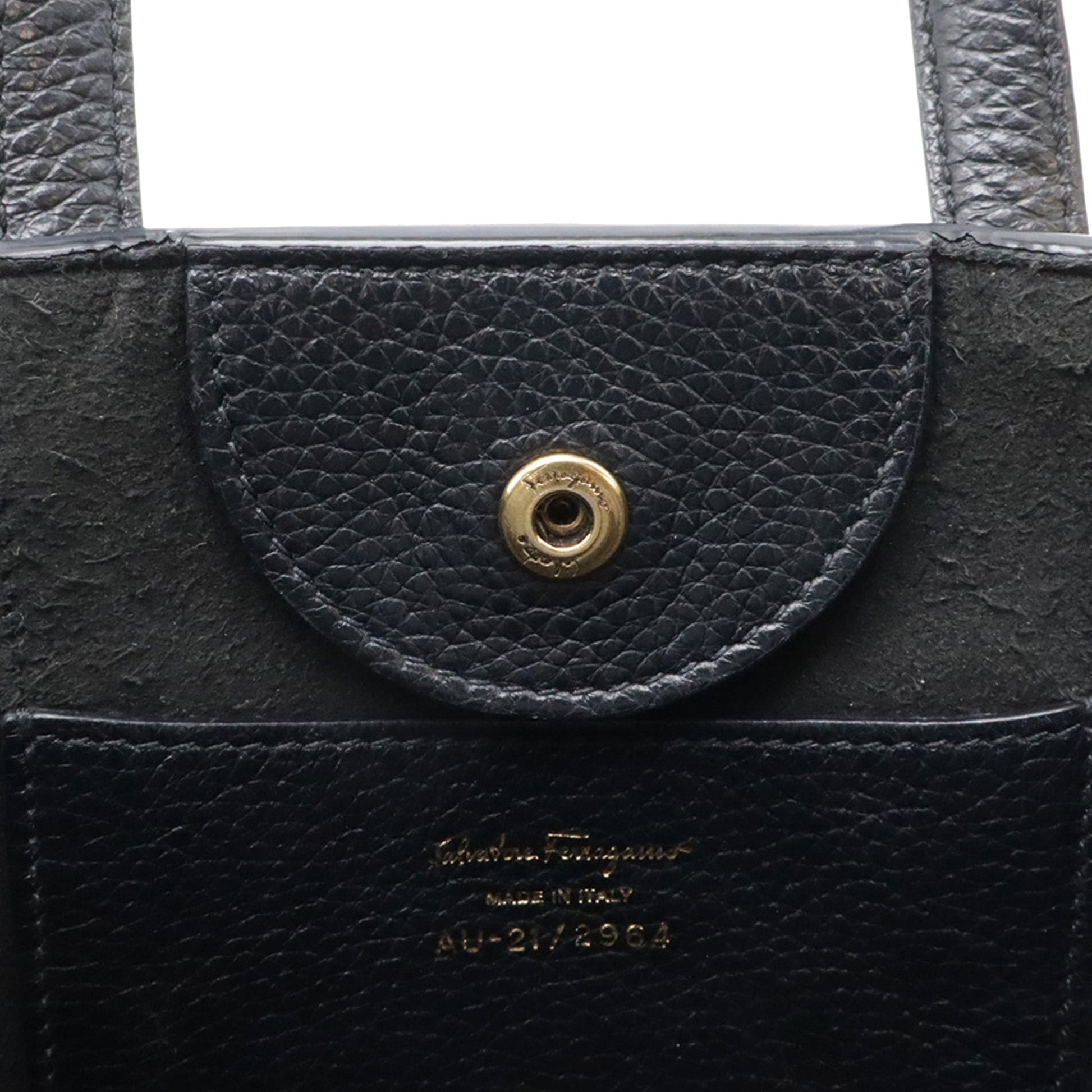 Ferragamo Mini Tumbled Calfskin Gancini Tote