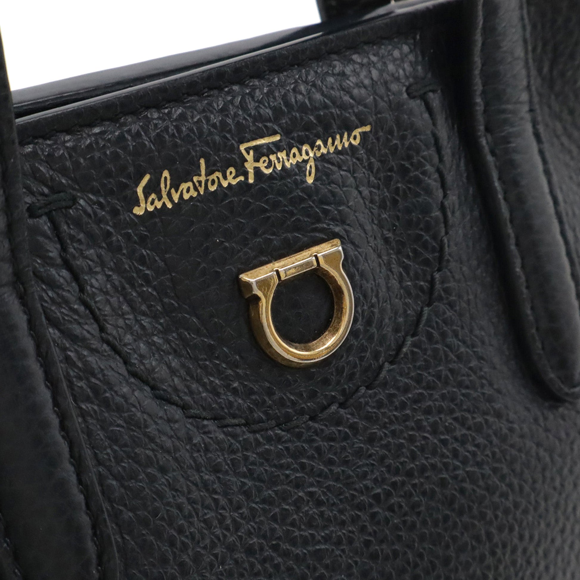 Ferragamo Mini Tumbled Calfskin Gancini Tote