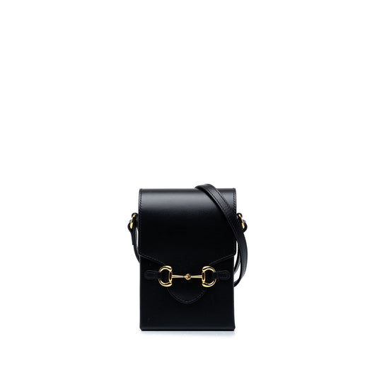 Gucci Mini Leather Horsebit 1955 Crossbody — Black