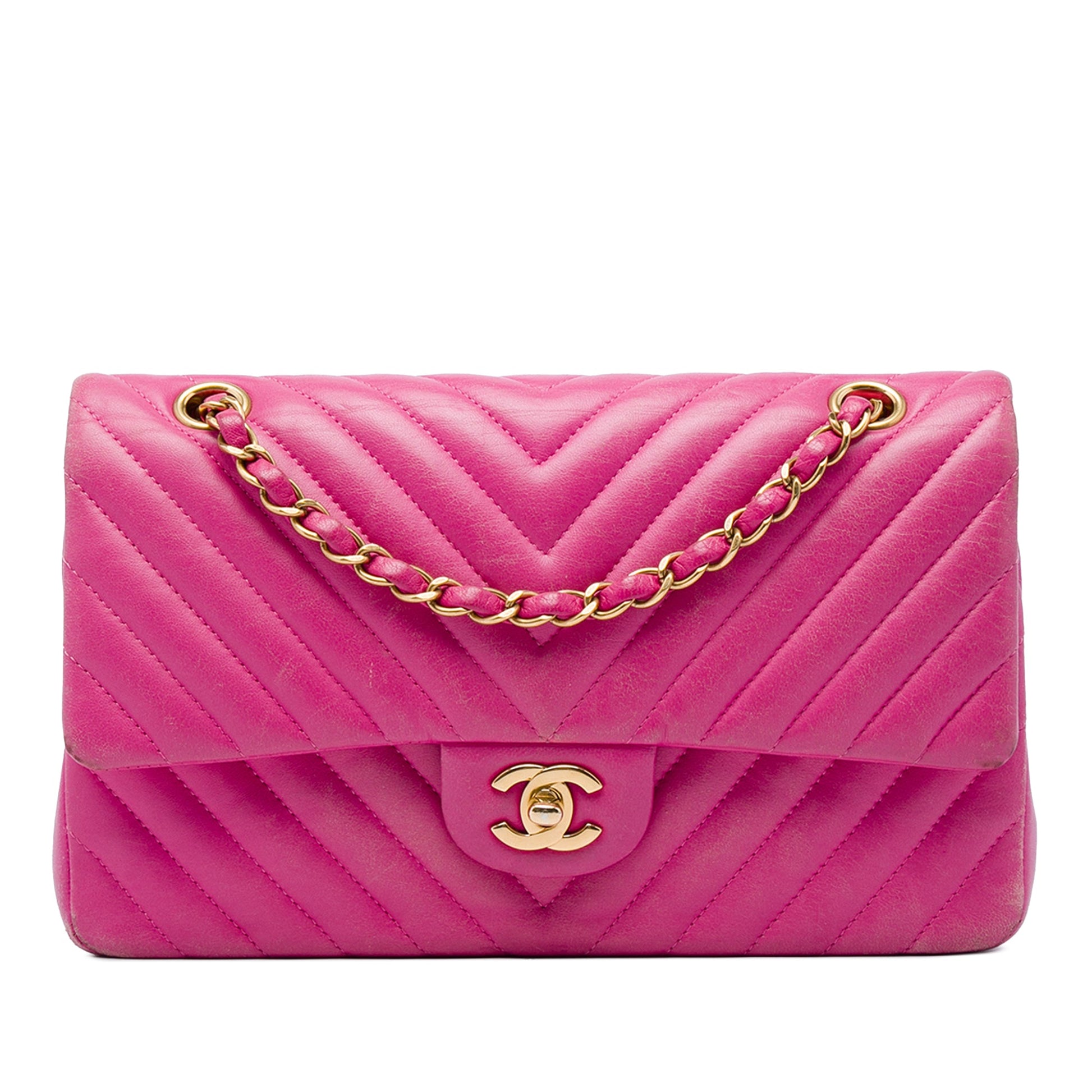 Chanel Medium Classic Chevron Lambskin Double Flap