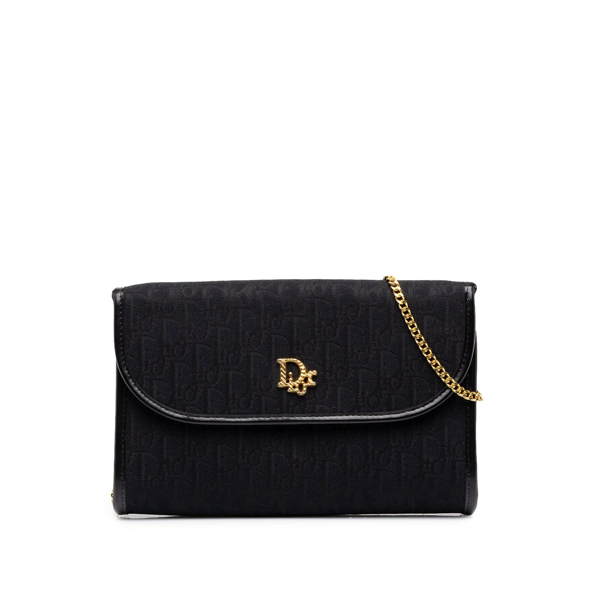 Dior Oblique Canvas Chain Shoulder Bag — Black