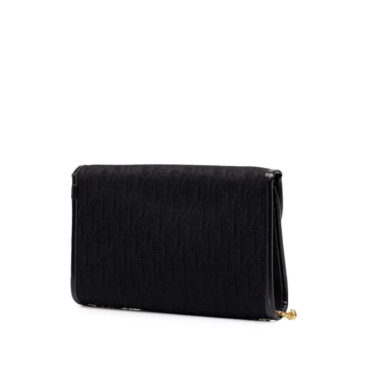 Dior Oblique Canvas Chain Shoulder Bag — Black