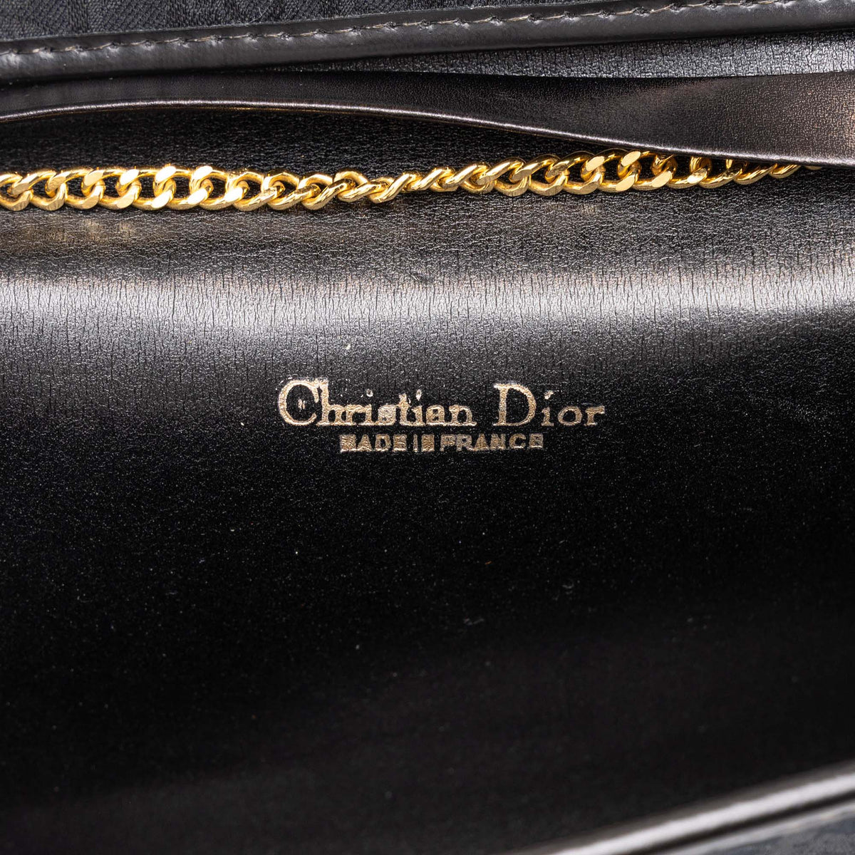 Dior Oblique Canvas Chain Shoulder Bag — Black