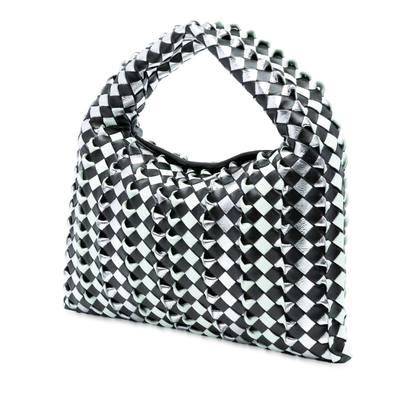 Bottega Veneta Small Bicolor Calfskin Intrecciato Hop Hobo