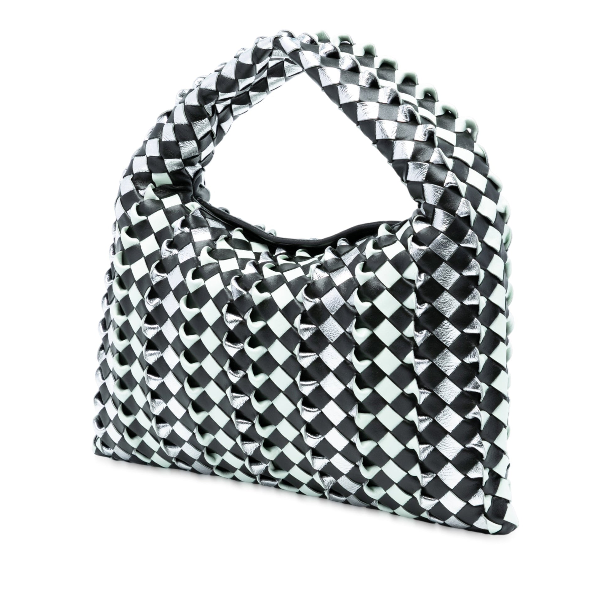 Bottega Veneta Small Bicolor Calfskin Intrecciato Hop Hobo