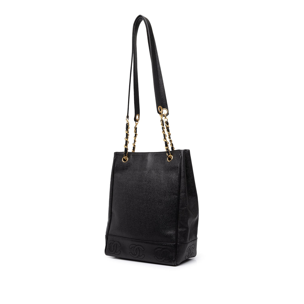 Chanel Triple CC Caviar Tote — Black