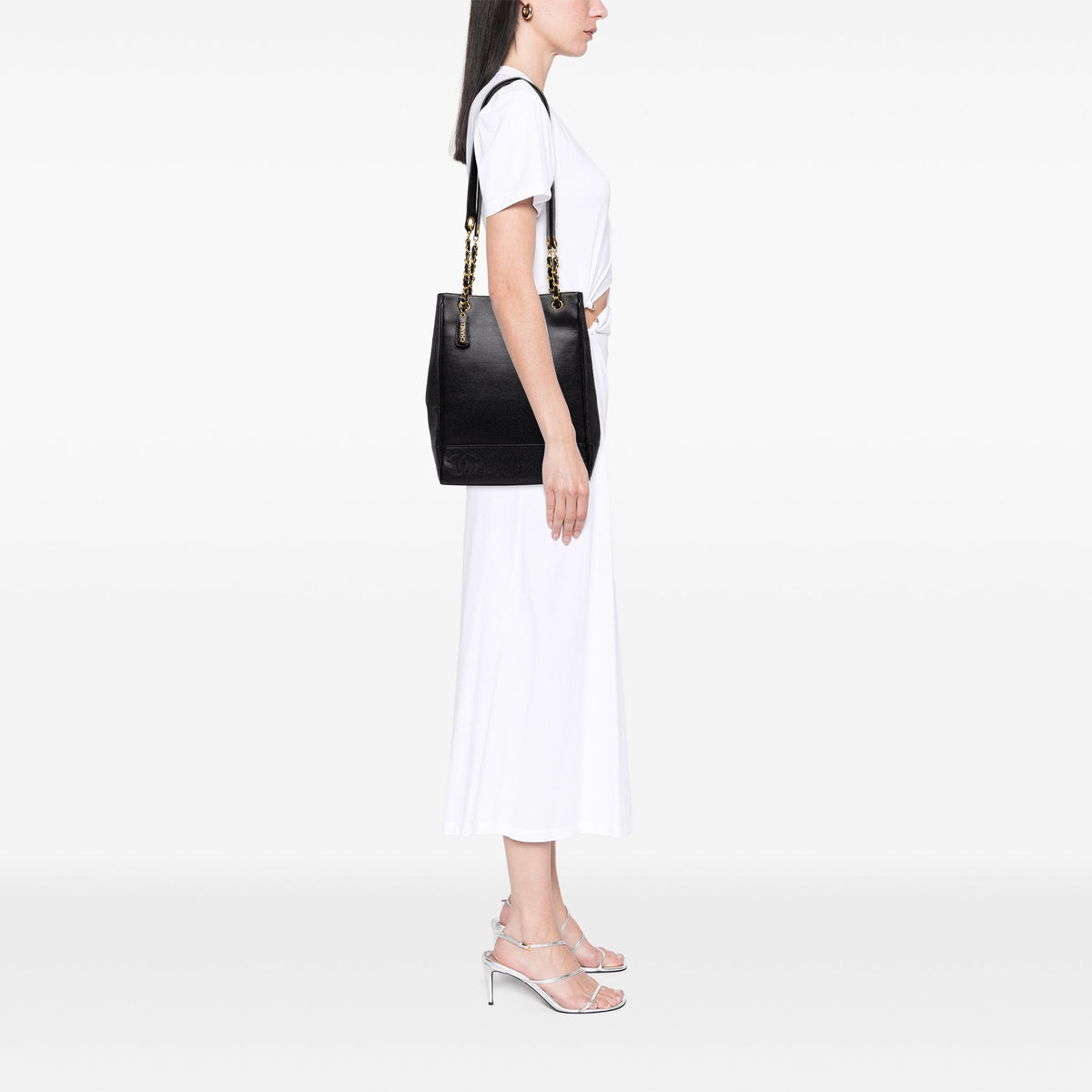 Chanel Triple CC Caviar Tote — Black