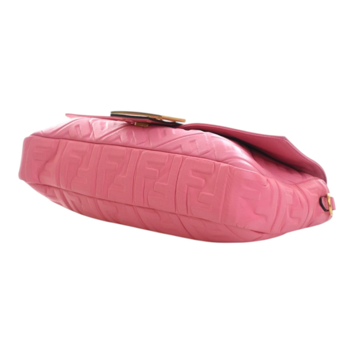 Fendi Large Zucca Embossed Leather Baguette Satchel