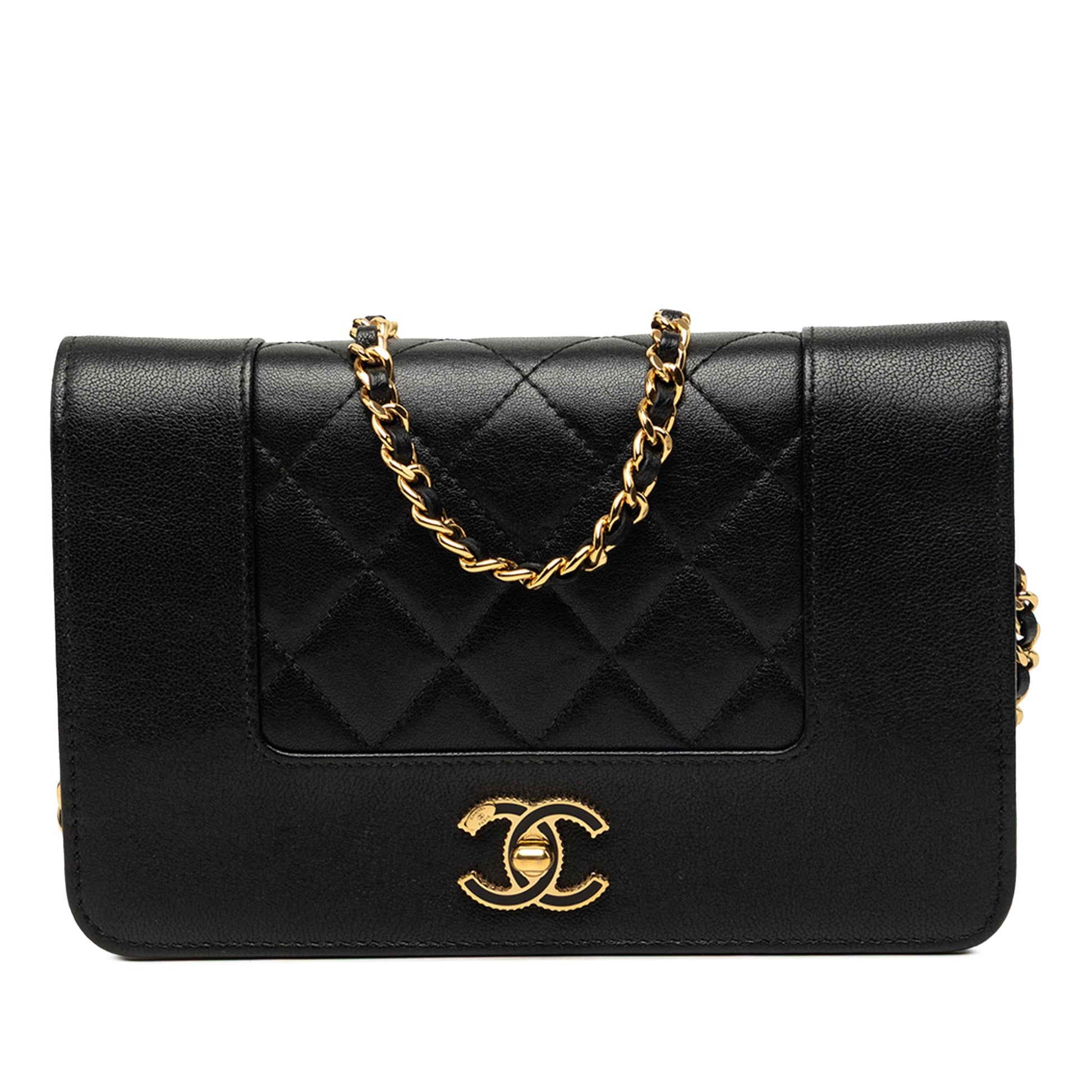 Chanel Quilted Lambskin Mademoiselle Wallet on Chain